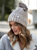 Cappuccino winter hat with cuff C32 - Online store - Boutique